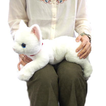 LYING CAT STUFFED TOY ODD-EYED WHITE CAT Medium