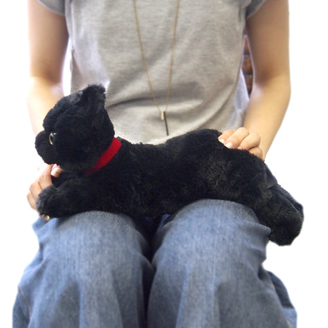 LYING CAT STUFFED TOY S BLACK CAT