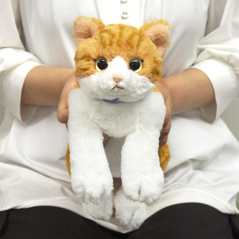 LYING CAT STUFFED TOY Ginger Cat Small