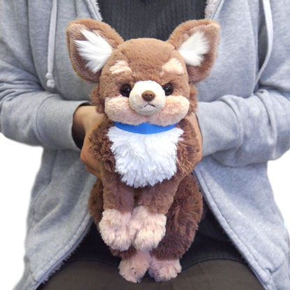 LYING DOG STUFFED TOY S CHIHUAHUA BROWN