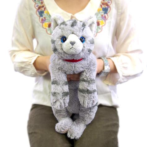 LYING CAT STUFFED TOY M AMERICAN SHORT HAIR