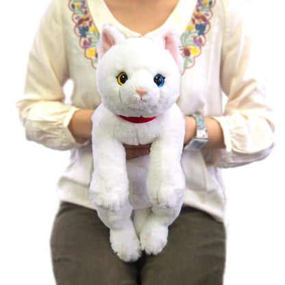 LYING CAT STUFFED TOY ODD-EYED WHITE CAT Medium