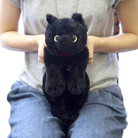 LYING CAT STUFFED TOY S BLACK CAT