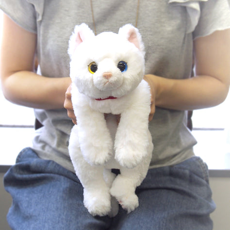 LYING CAT STUFFED TOY Odd-Eyed White Cat Small