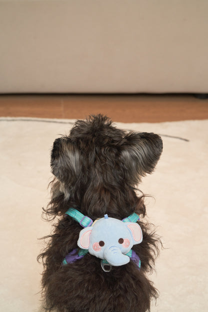 Tuffhound Decorative Chest Backpack| Poo Bag Holder - Blue Elephant