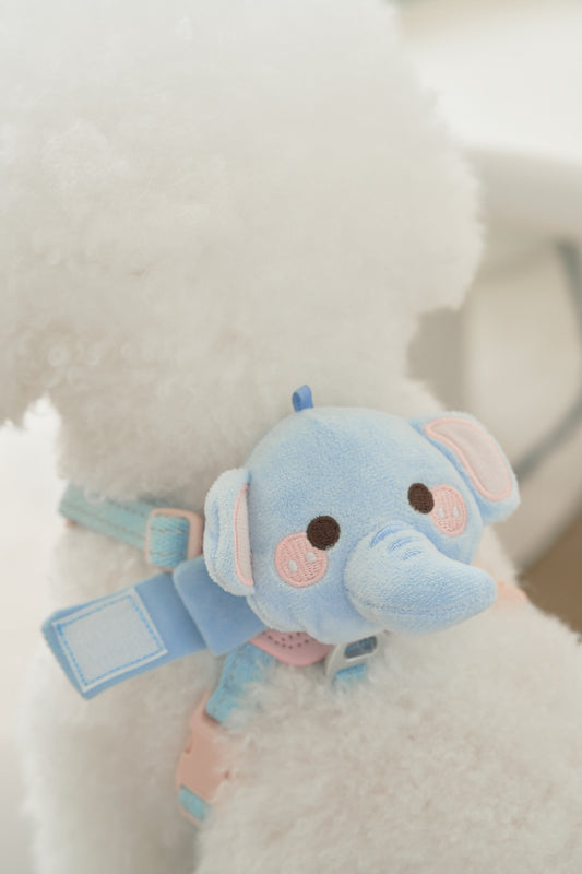 Tuffhound Decorative Chest Backpack| Poo Bag Holder - Blue Elephant