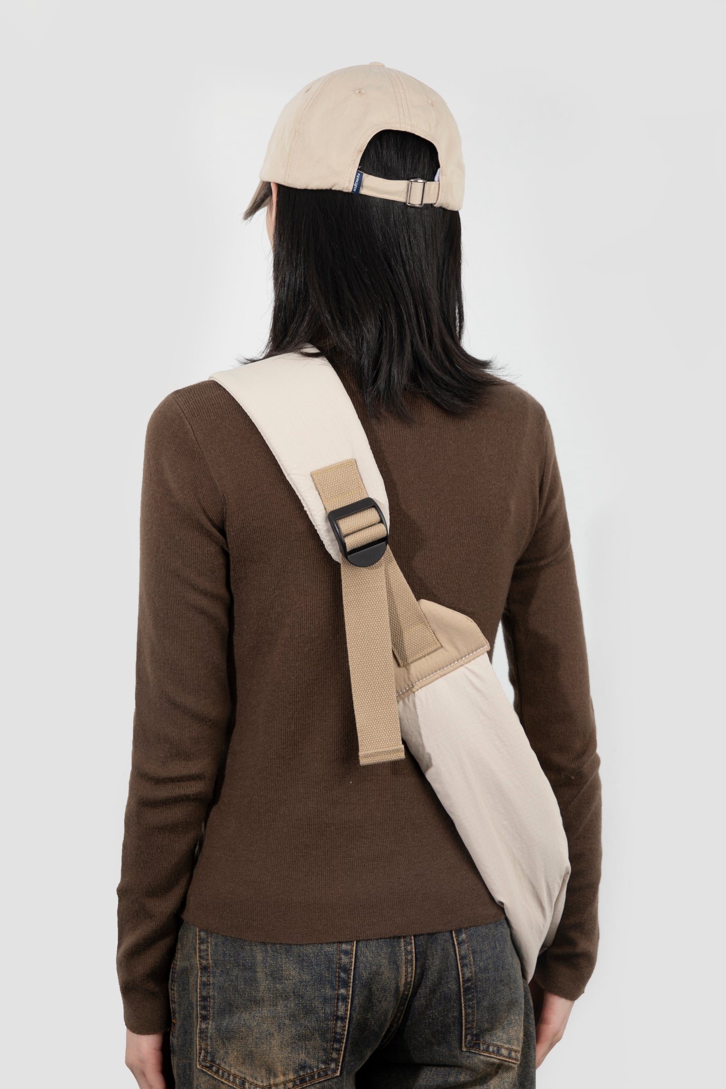 Pet Sling Carrier Crossbody Tote Bag -  Beige