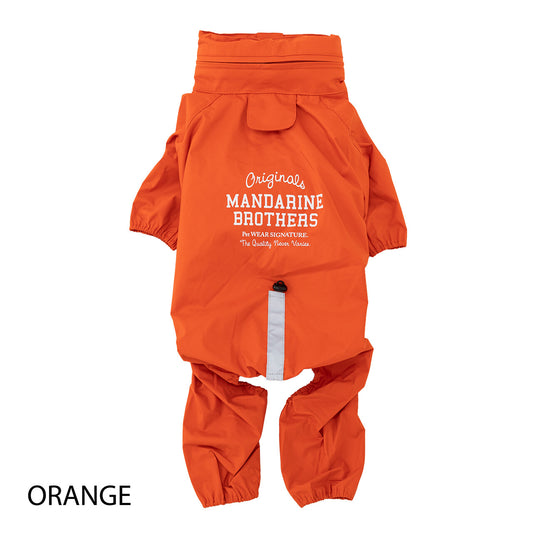 Mandarine Brothers Waterproof Full-Coverage Hooded Dog Raincoat-Orange