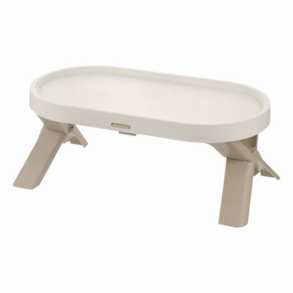 Richell Foldable Pet Feeding Table Double Bowl Beige