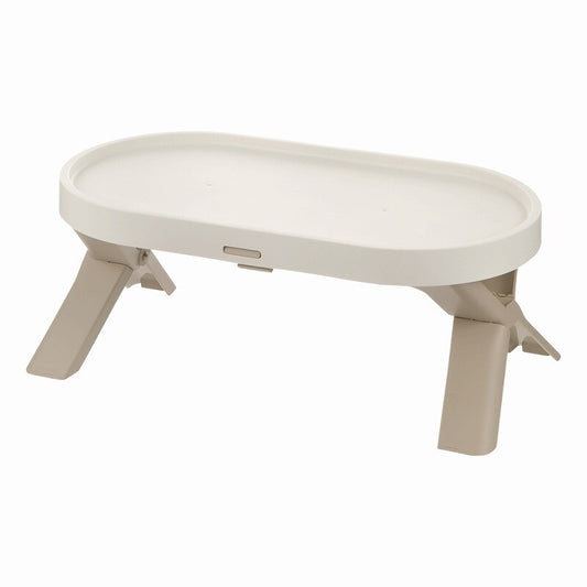 Richell Foldable Pet Feeding Table Double Bowl Beige