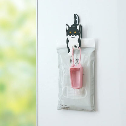 Toyo Case Dog Refrigerator Magnet Hook with Clip -Black Shiba