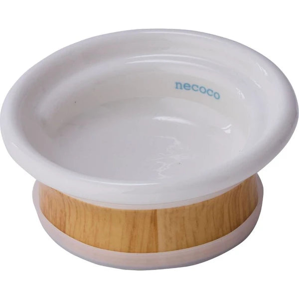 Petio Necoco Easy-to-Eat Ceramic Pet Bowl – Woodgrain Design