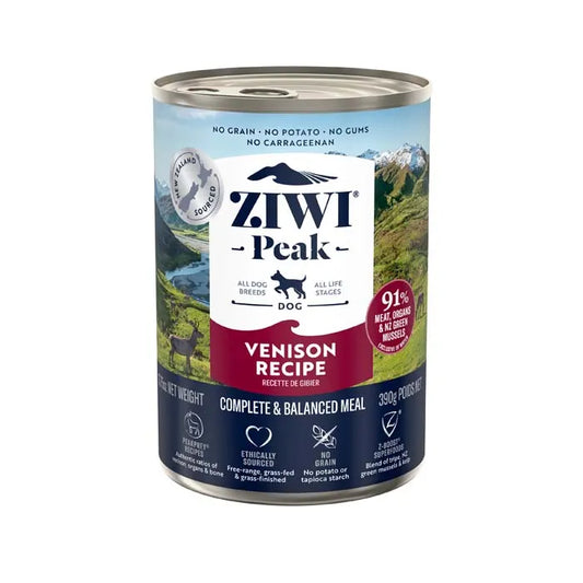 ZiwiPeak Air Dried Venison Adult Dog Can 390g