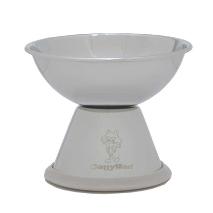 CattyMan Stainless Steel Elevated Cat Bowl - Small