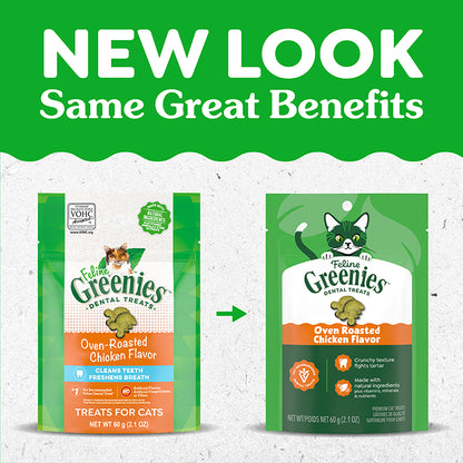 GREENIES Feline Dental Cat Treats Oven Roasted Chicken
