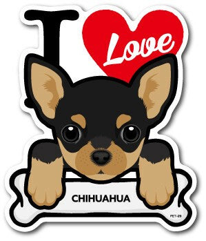 I Love Dog Car Sticker – 25 Dog Breeds | Waterproof Vinyl Decal
