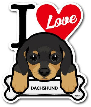 I Love Dog Car Sticker – 25 Dog Breeds | Waterproof Vinyl Decal