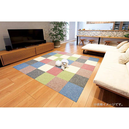 Watanabe Non-Slip Loop Pile Carpet Tiles – Grey 30 × 30cm (9 Pack)