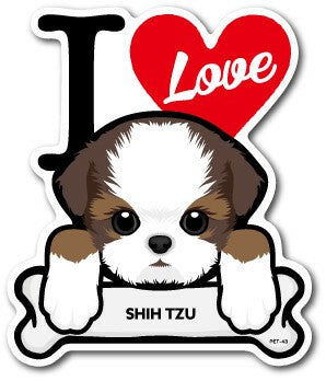 I Love Dog Car Sticker – 25 Dog Breeds | Waterproof Vinyl Decal