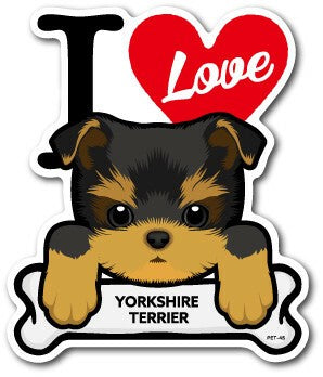 I Love Dog Car Sticker – 25 Dog Breeds | Waterproof Vinyl Decal