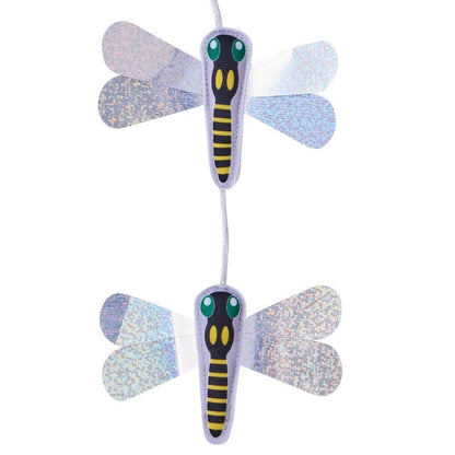 Addmate Silver Dragonfly Duet Crinkle Cat Teaser Wand