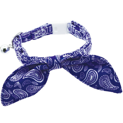 CattyMan Le Collier Minuet Casual Paisley Blue Cat Collar