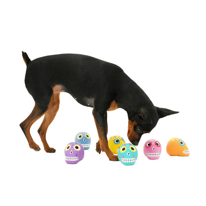 Mandarine Brothers Mexican Skull Squeaky Dog Toy