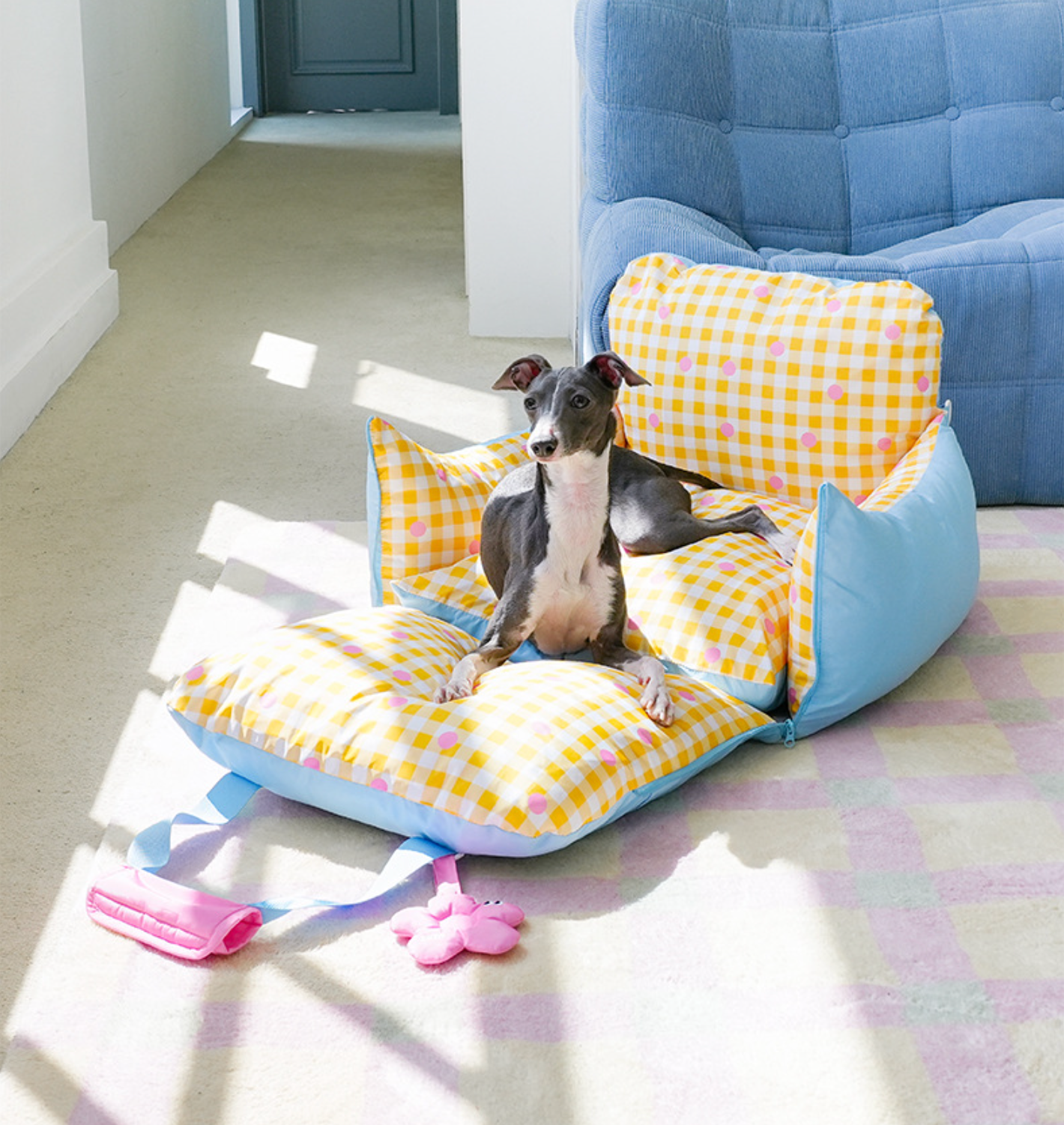 Zeze Dog Car Seat Bed (Yellow & Blue)