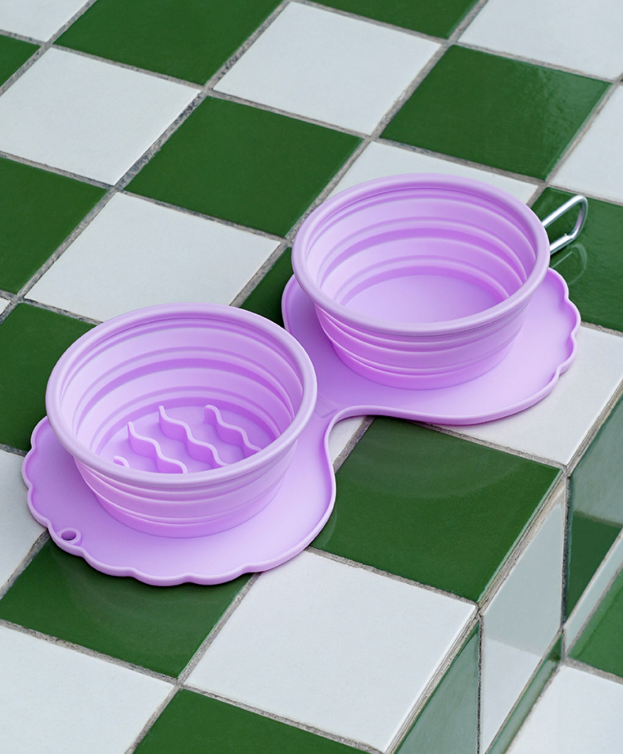 Zeze Shell Pet Folding Double Bowl