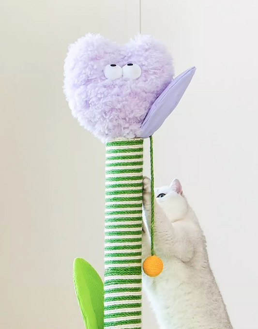 Zeze Shy Tulip Cat Scratch Post  (Large)