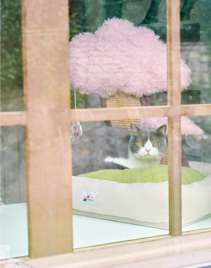 ZeZe Plush Cherry Blossom Cat Bed (L)