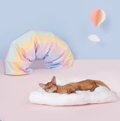 Zeze Rainbow Cat Tunnel with Bed