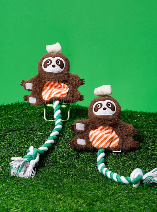 Zeze Shala Sloth Crinkle Rope Dog Toy