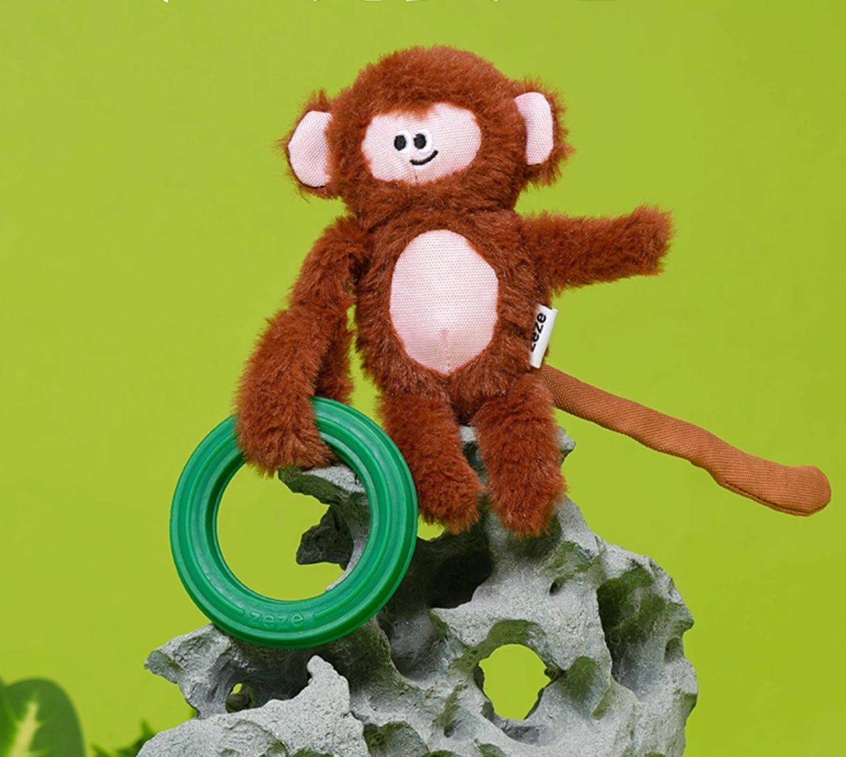 Zeze Smart Monkey Crinkle Chew Dog Toy