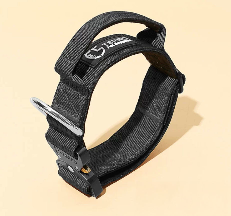 Wide Tactical Dog Collar With Handle For Medium and Large Dogs