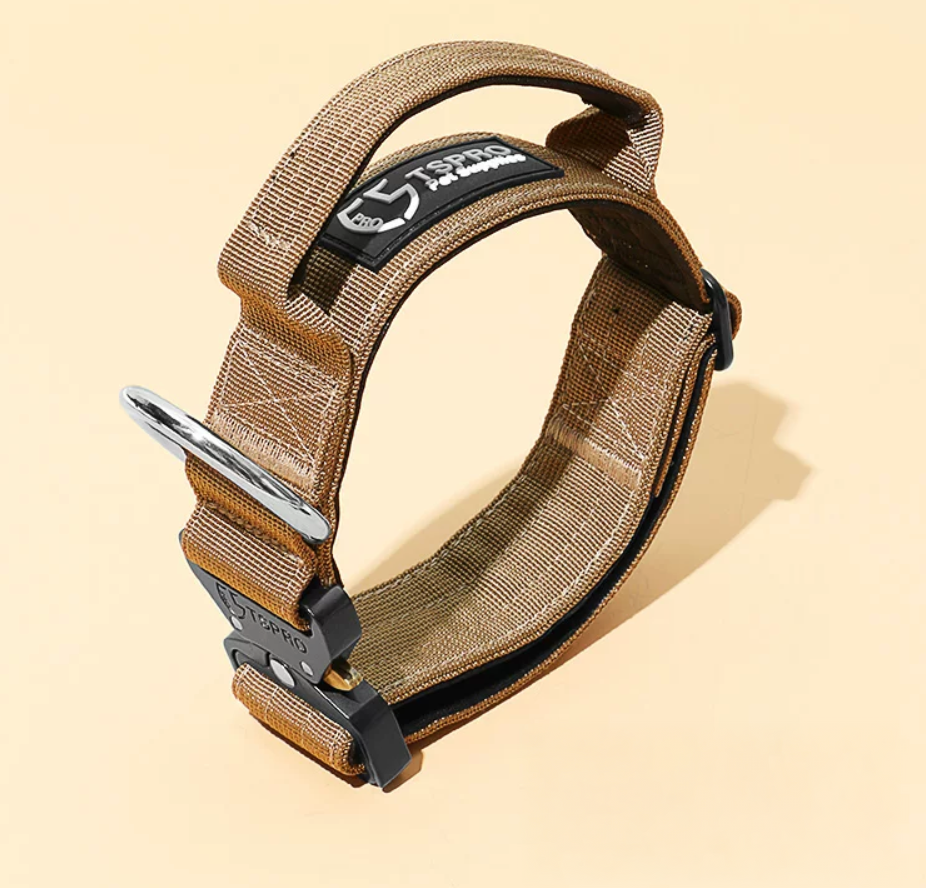 Wide Tactical Dog Collar With Handle For Medium and Large Dogs