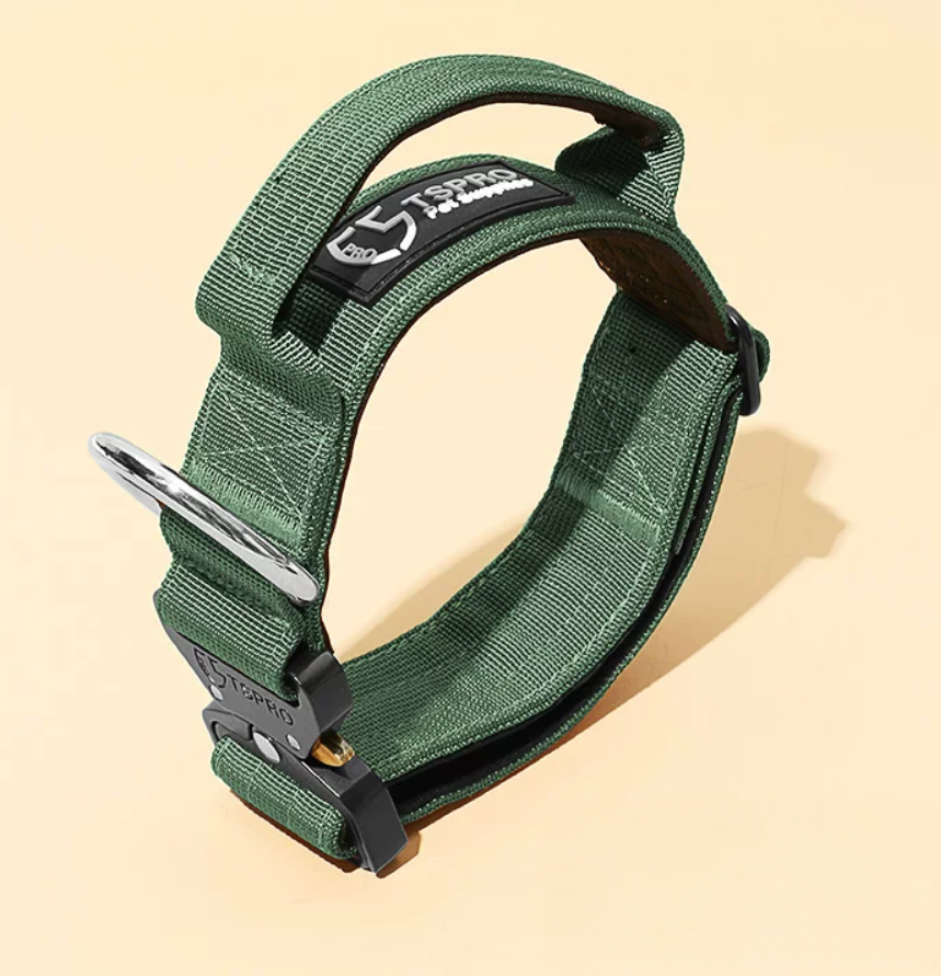 Wide Tactical Dog Collar With Handle For Medium and Large Dogs