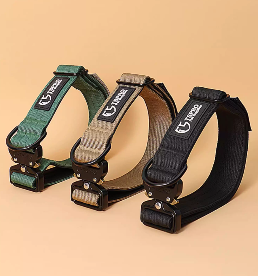 Wide Tactical Dog Collar With Handle For Medium and Large Dogs
