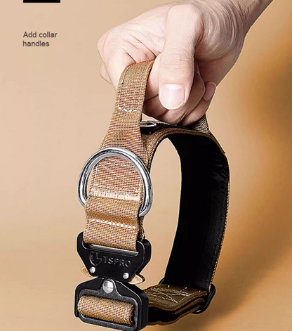 Wide Tactical Dog Collar With Handle For Medium and Large Dogs