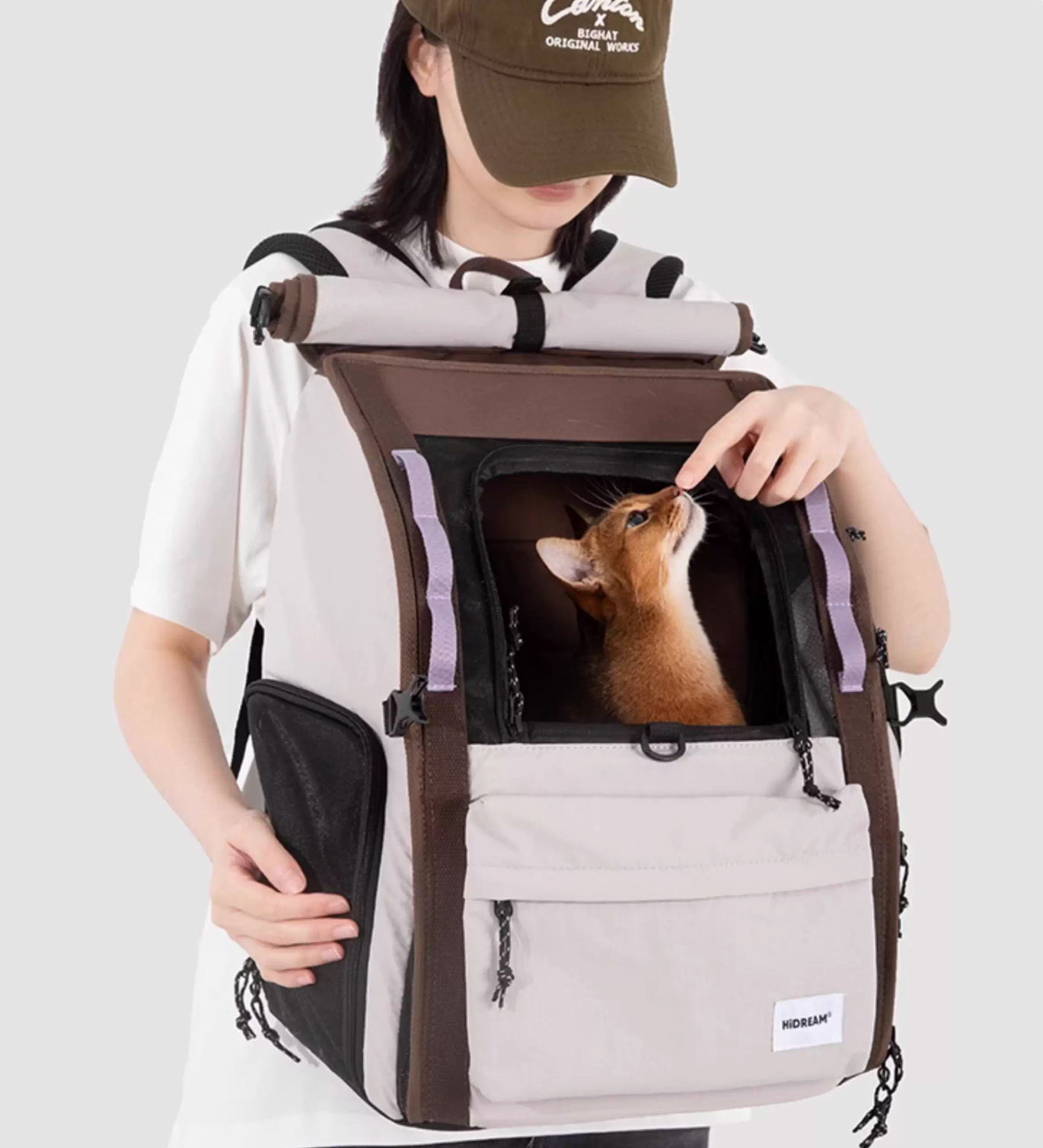 (NEW) HiDream Freedom Go Front Pet Carrier for Cats & Small Dogs (Grey)