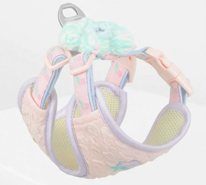 Tuffhound Sweet Floral Small Dog/Cat Harness - Pink/Purple/Yellow