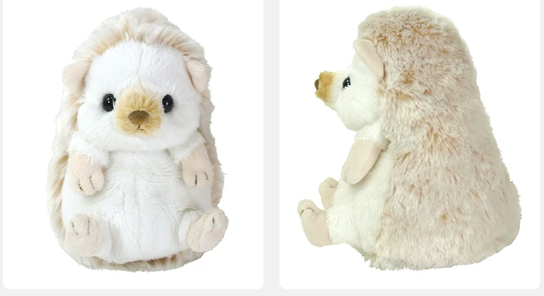 SUNLEMON FLUFFIES STUFFED TOY SMALL HEDGEHOG WHITE