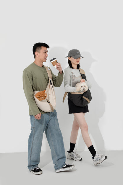 Pet Sling Carrier Crossbody Tote Bag -  Olive