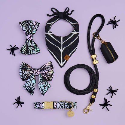 The Foggy Dog Holographic Spiderweb Lady Dog Bow