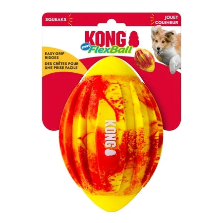 KONG Flexball Sport Football Dog Toy - Red Medium