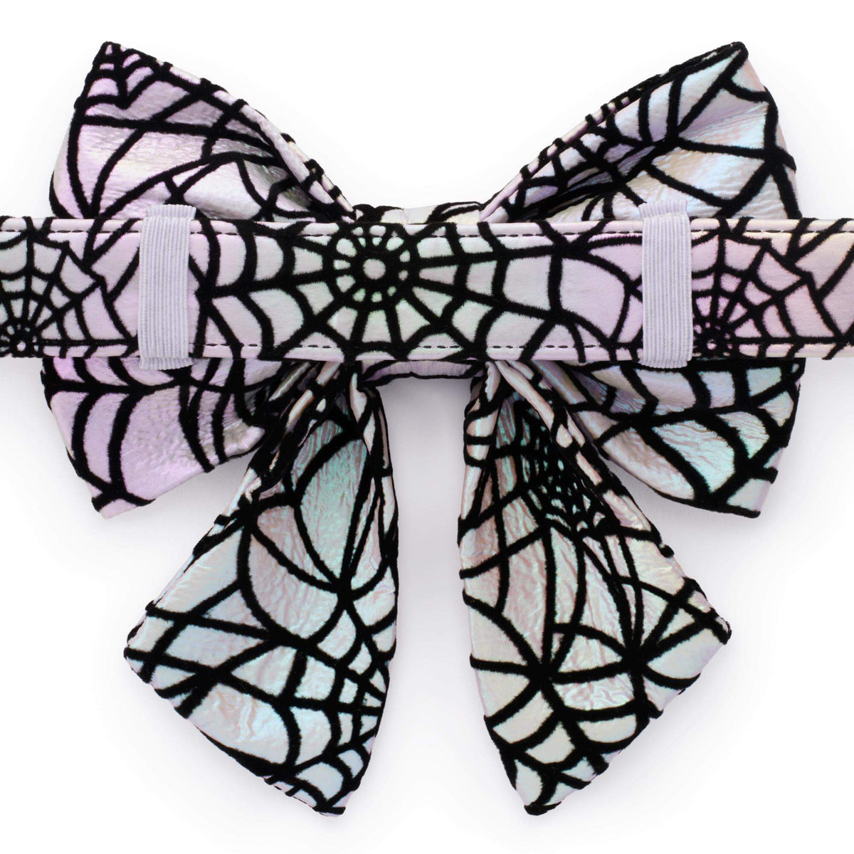 The Foggy Dog Holographic Spiderweb Lady Dog Bow