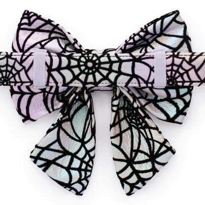 The Foggy Dog Holographic Spiderweb Lady Dog Bow