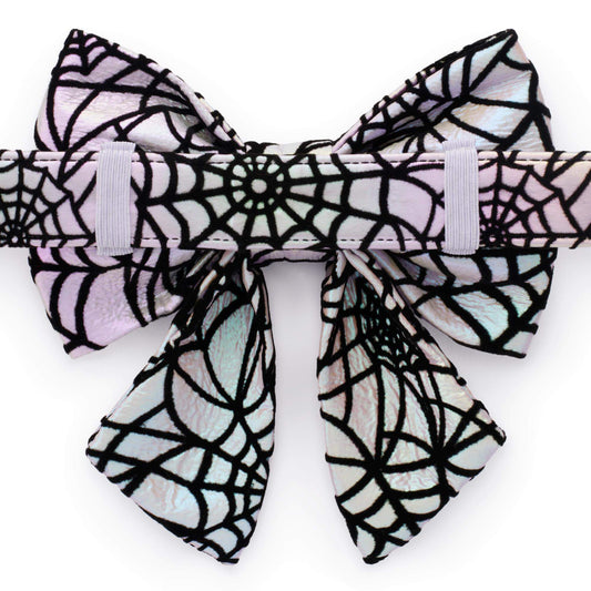 The Foggy Dog Holographic Spiderweb Lady Dog Bow