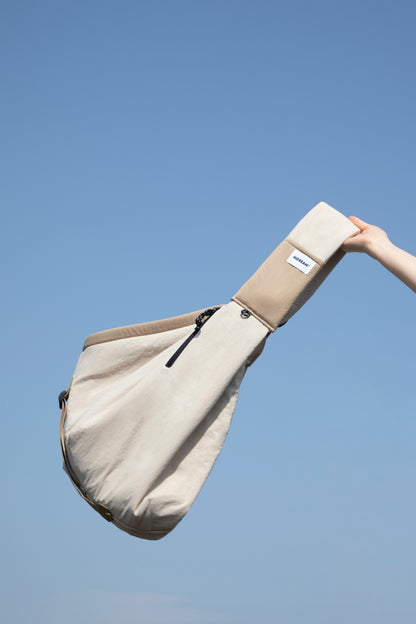 Pet Sling Carrier Crossbody Tote Bag -  Beige