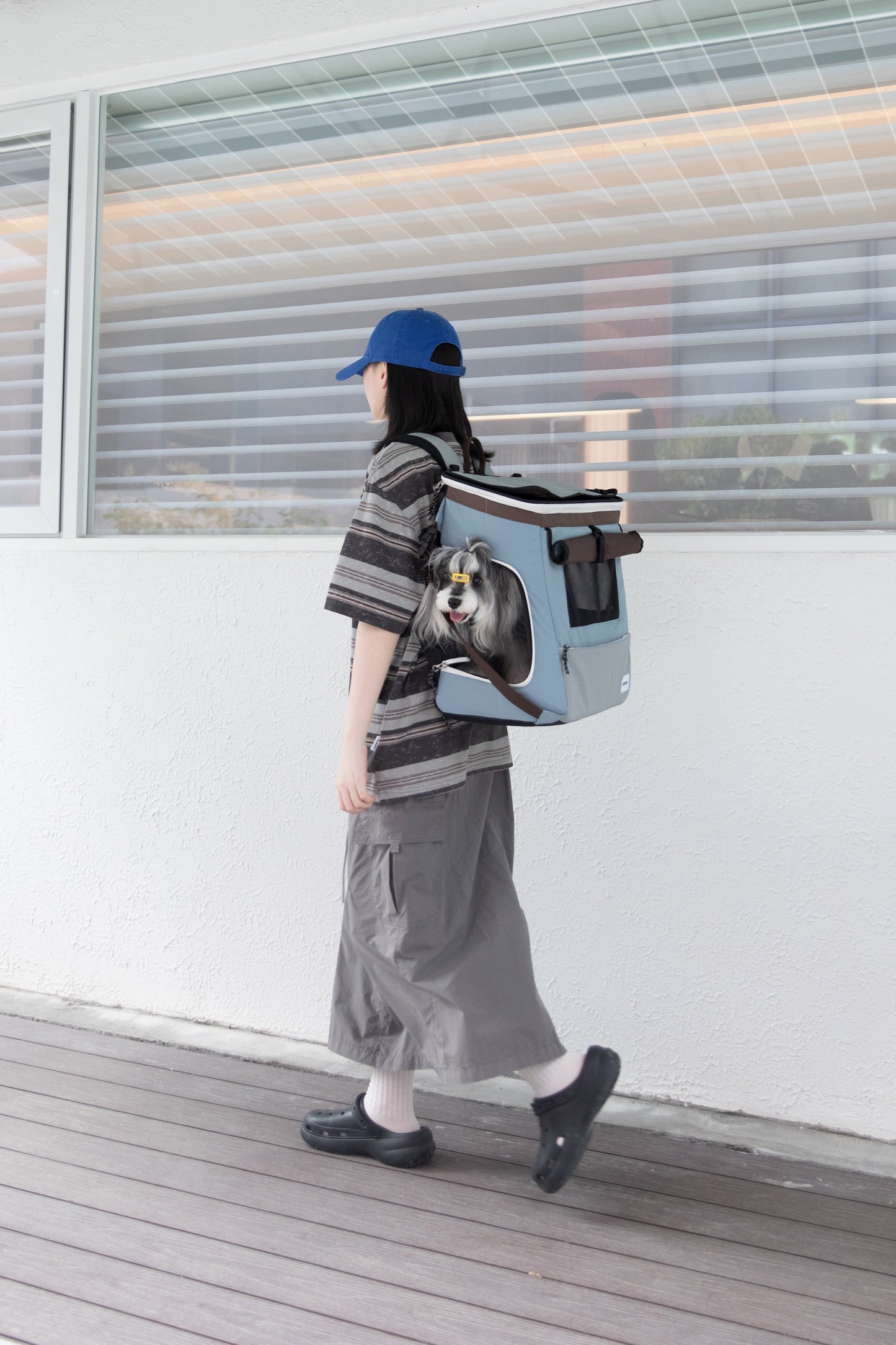 HiDream Expandable Tent Pet Backpack Carrier for Cats & Small Dogs-Light Blue